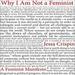 Why I Am Not a Feminist